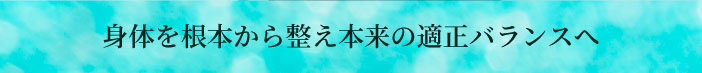 身体を根本から整え本来の適正バランスへ